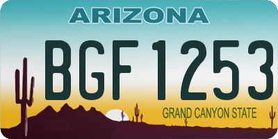 AZ license plate BGF1253