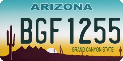 AZ license plate BGF1255