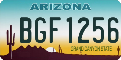 AZ license plate BGF1256