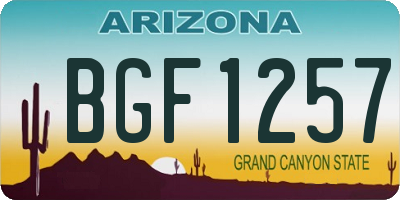 AZ license plate BGF1257
