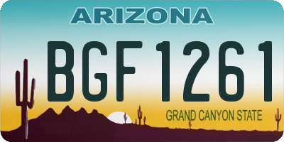 AZ license plate BGF1261
