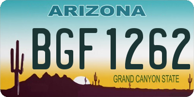 AZ license plate BGF1262