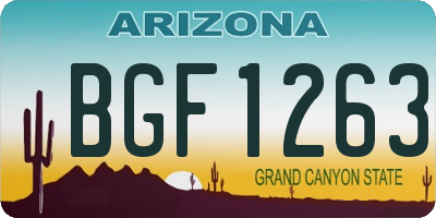 AZ license plate BGF1263