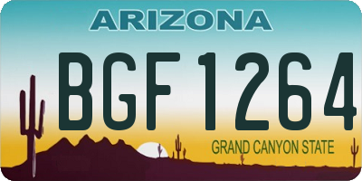 AZ license plate BGF1264