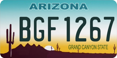 AZ license plate BGF1267