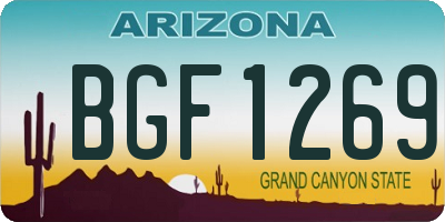 AZ license plate BGF1269