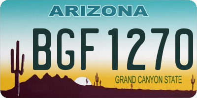 AZ license plate BGF1270