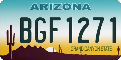 AZ license plate BGF1271