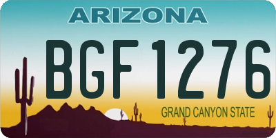 AZ license plate BGF1276