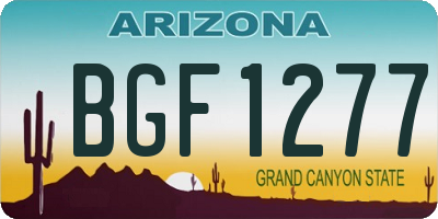 AZ license plate BGF1277