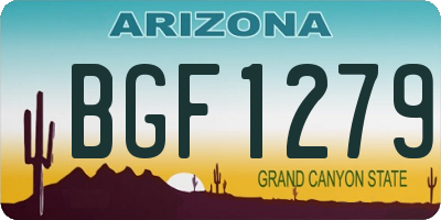 AZ license plate BGF1279