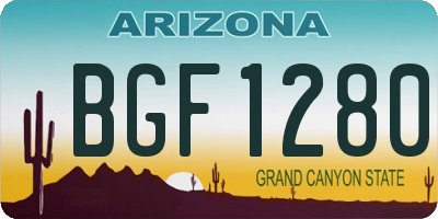AZ license plate BGF1280
