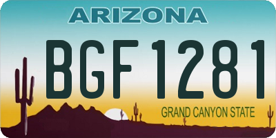 AZ license plate BGF1281