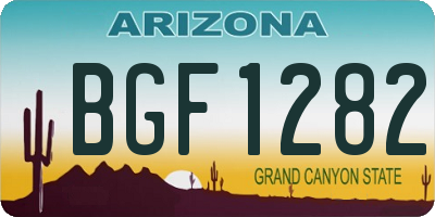 AZ license plate BGF1282