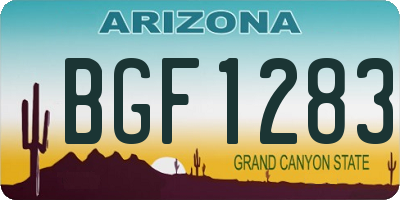 AZ license plate BGF1283