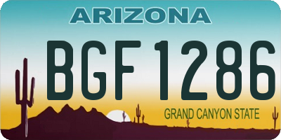 AZ license plate BGF1286