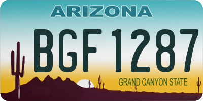AZ license plate BGF1287