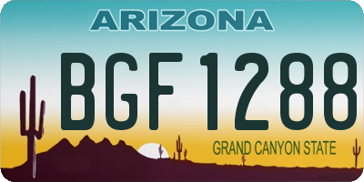 AZ license plate BGF1288