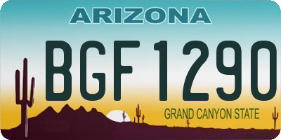 AZ license plate BGF1290