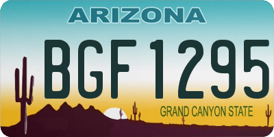 AZ license plate BGF1295
