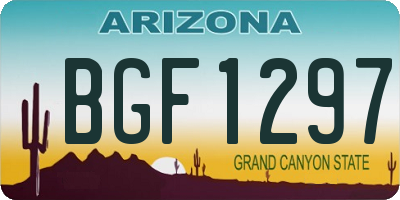 AZ license plate BGF1297