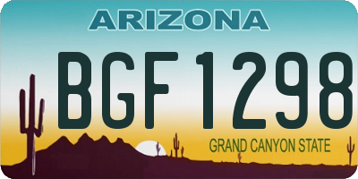 AZ license plate BGF1298