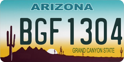 AZ license plate BGF1304