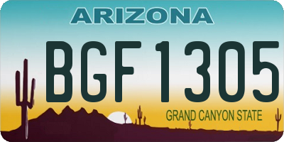 AZ license plate BGF1305