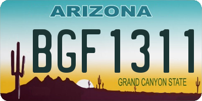 AZ license plate BGF1311