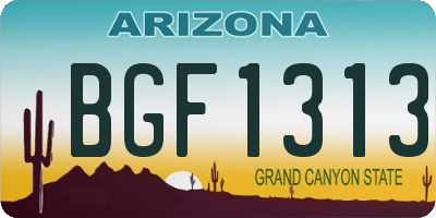 AZ license plate BGF1313
