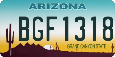 AZ license plate BGF1318