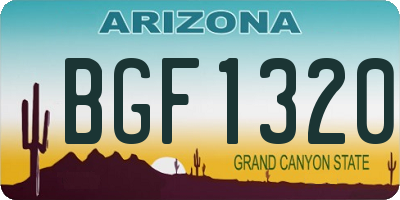 AZ license plate BGF1320