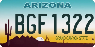 AZ license plate BGF1322