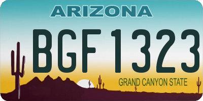 AZ license plate BGF1323