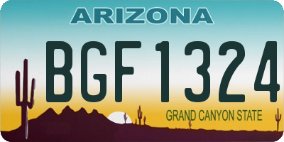 AZ license plate BGF1324