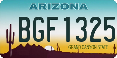 AZ license plate BGF1325