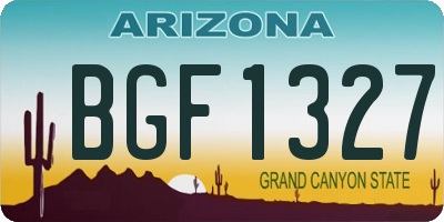 AZ license plate BGF1327