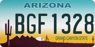 AZ license plate BGF1328