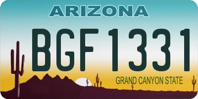 AZ license plate BGF1331