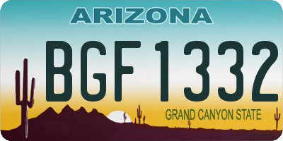 AZ license plate BGF1332