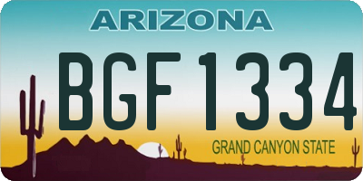 AZ license plate BGF1334