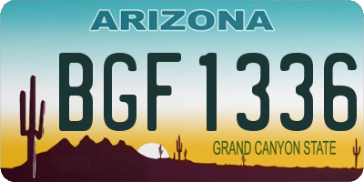 AZ license plate BGF1336