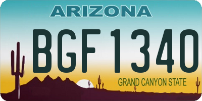 AZ license plate BGF1340