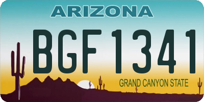 AZ license plate BGF1341
