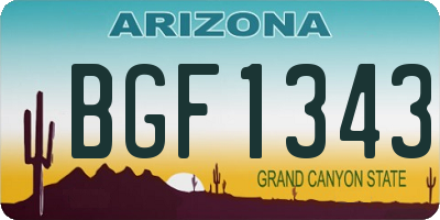 AZ license plate BGF1343