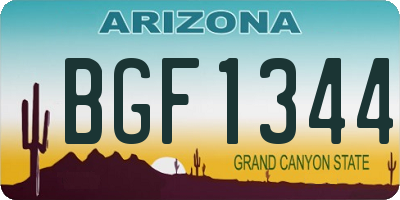 AZ license plate BGF1344