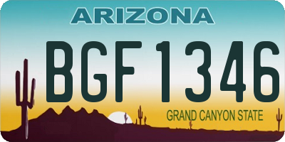 AZ license plate BGF1346