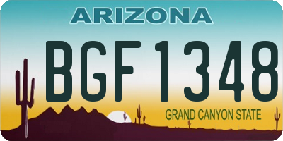 AZ license plate BGF1348