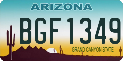 AZ license plate BGF1349
