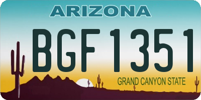 AZ license plate BGF1351